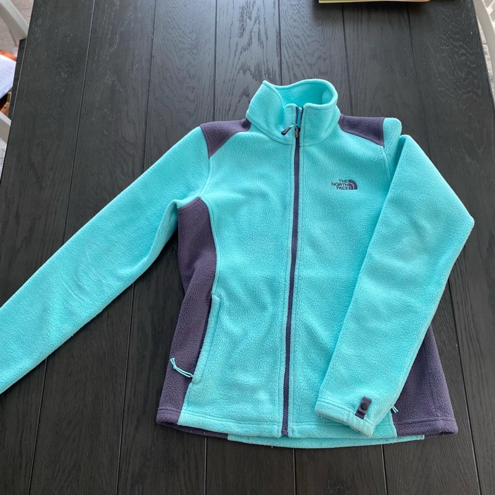 The North Face Women’s Turquoise and Gray Fleece Hoodie - Picture 3 of 12